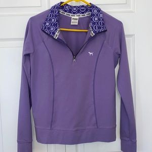 Pink Victoria’s Secret 3/4 zip pullover, lavender, activewear, size S